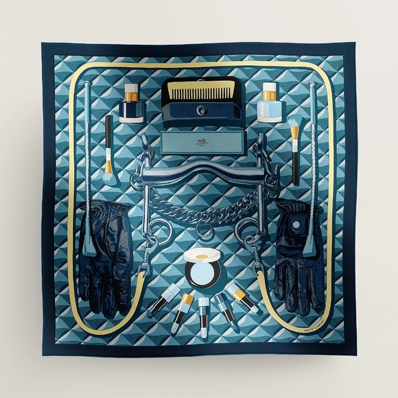 GIFTABLE Hermès Beaute Composee scarf 90 silk - Picture 1 of 14